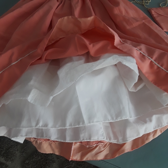 Girl' Peach Long Sleeve Lace Dress - Picture 9 of 10